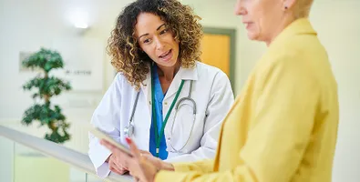 A healthcare professional in an occupational health setting