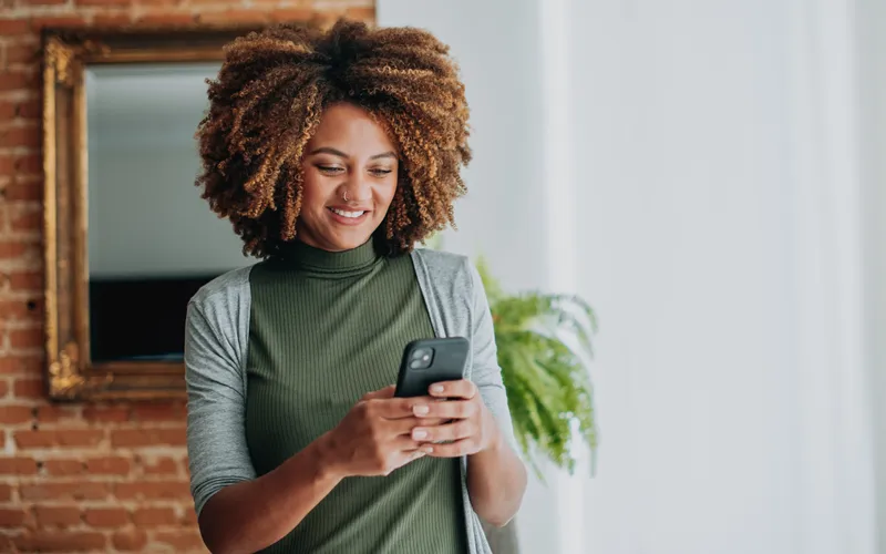 Woman using mobile phone