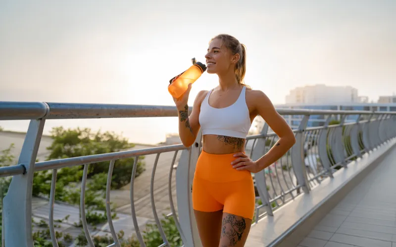 woman drinking water
