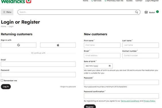 Step 4: Log in or register
