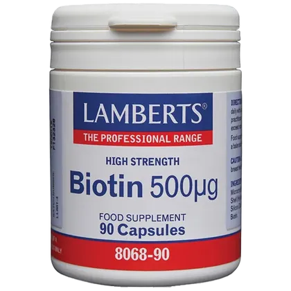 Lamberts Biotin Capsules 500mcg Pack of 90