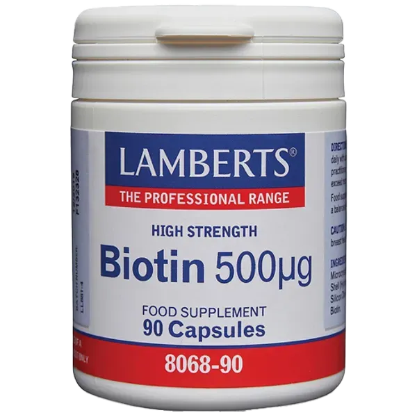 Lamberts Biotin Capsules 500mcg Pack of 90