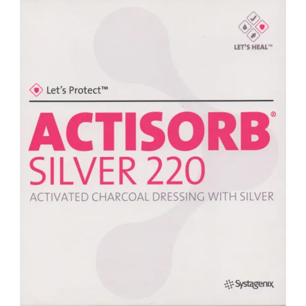 Actisorb Silver Activated Charcoal Dressing 10.5cm x 10.5cm