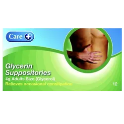 Care Glycerin Suppositories Adult Pack of 12
