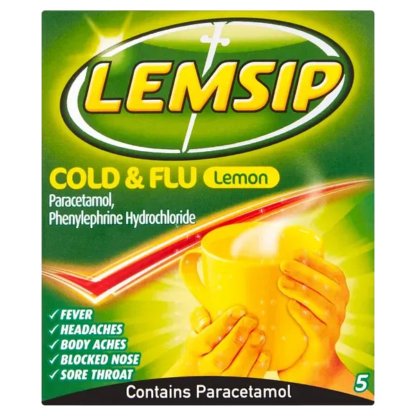 Lemsip Cold & Flu Lemon Pack of 5
