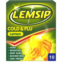 Lemsip Cold & Flu Lemon Pack of 10