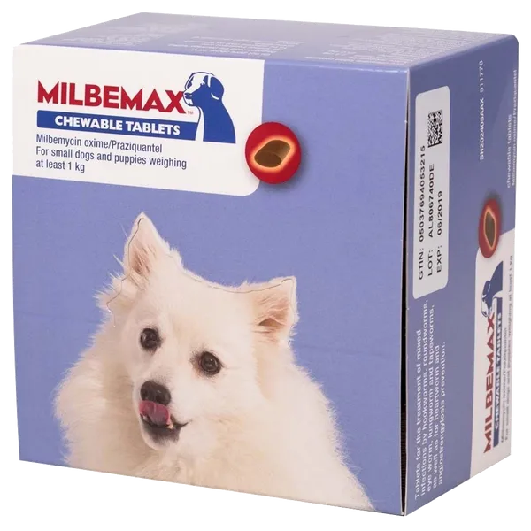 Milbemax 2.5/25mg Chewable Tablets for Small Dogs & Puppies Pack of 4