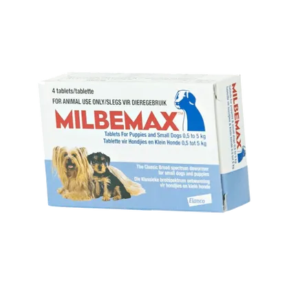 Milbemax 2.5/25mg Tablets for Small Dogs & Puppies Pack of 4