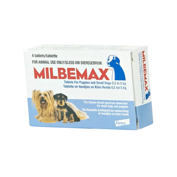 Milbemax 2.5/25mg Tablets for Small Dogs & Puppies Pack of 4