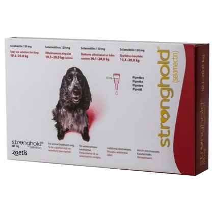 Stronghold Spot-On Solution for Dogs 10.1 - 20kg 120mg Pipettes Pack of 6