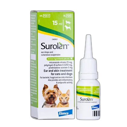 Surolan Ear Drops and Cutaneous Suspension 15ml