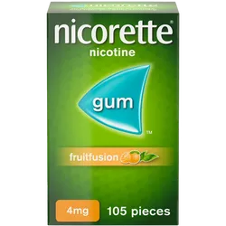 Nicorette® Fruitfusion 4mg Gum Nicotine 105 Pieces (Stop Smoking Aid)