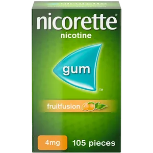 Nicorette® Fruitfusion 4mg Gum Nicotine 105 Pieces (Stop Smoking Aid)