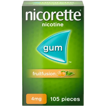 Nicorette® Fruitfusion 4mg Gum Nicotine 105 Pieces (Stop Smoking Aid)