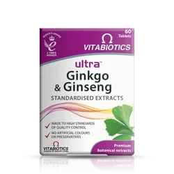 Vitabiotics Ultra Ginkgo & Ginseng Tablets Pack of 60