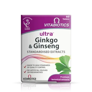 Vitabiotics Ultra Ginkgo & Ginseng Tablets Pack of 60