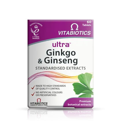 Vitabiotics Ultra Ginkgo & Ginseng Tablets Pack of 60