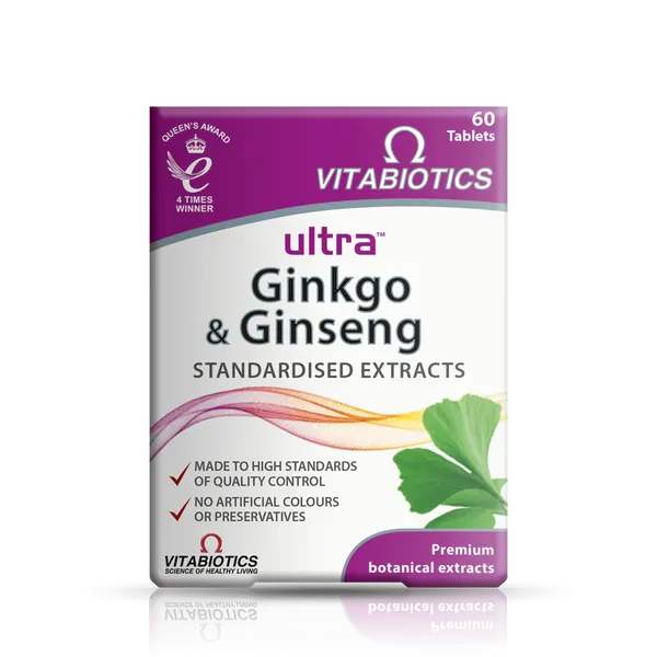 Vitabiotics Ultra Ginkgo & Ginseng Tablets Pack of 60