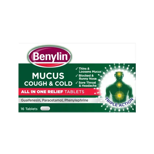 Benylin Mucus Cough & Cold All In One Relief Tablets Pack of 16