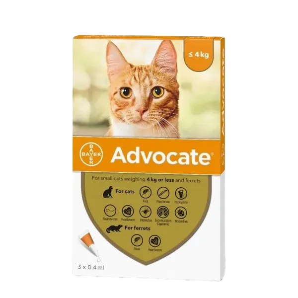 Advocate Small Cat under 4kg Pack of 6 Pipettes