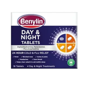 Benylin 24 Hour Cold & Flu Day & Night Tablets Pack of 16