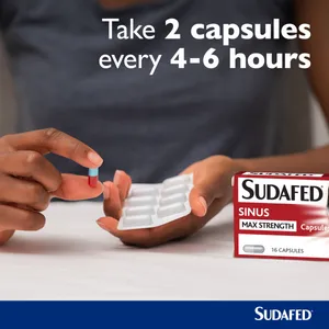 Sudafed Sinus Max Strength Capsules Pack of 16