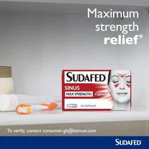 Sudafed Sinus Max Strength Capsules Pack of 16