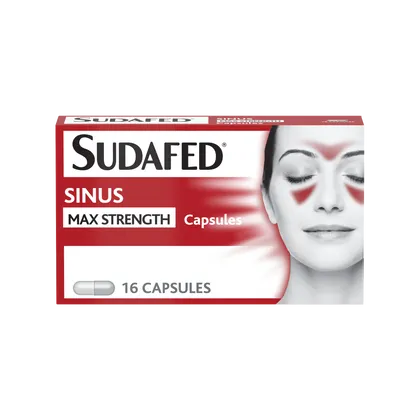 Sudafed Sinus Max Strength Capsules Pack of 16