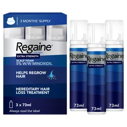 Regaine Extra Strength Hair Regrowth Foam For Men | 3 x 73ml (3 Months Supply)