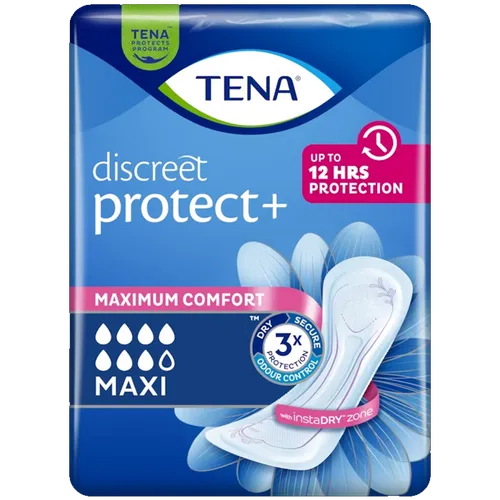 TENA Discreet Protect+ Maxi Pads Packs of 6