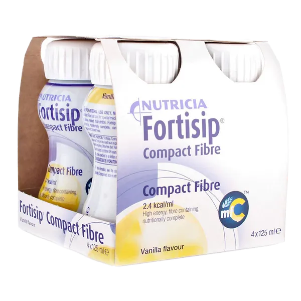 Fortisip Compact Fibre Vanilla 125ml Pack of 4
