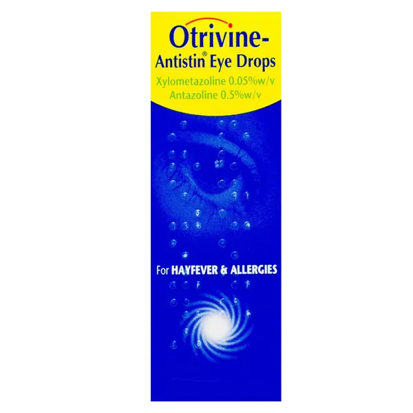 Box of Otrivine Antistin Eye Drops 10ml front view