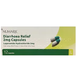 Numark Diarrhoea Relief (Loperamide 2mg) Capsules Pack of 12