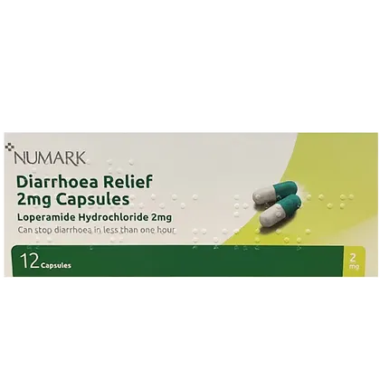 Numark Diarrhoea Relief (Loperamide 2mg) Capsules Pack of 12