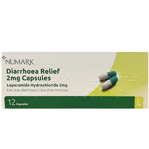 Numark Diarrhoea Relief (Loperamide 2mg) Capsules Pack of 12
