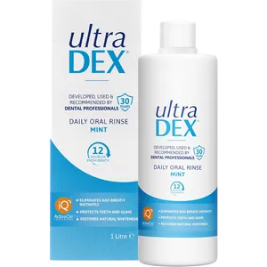 1 litre bottle of UltraDEX Daily Oral Rinse Mint front view
