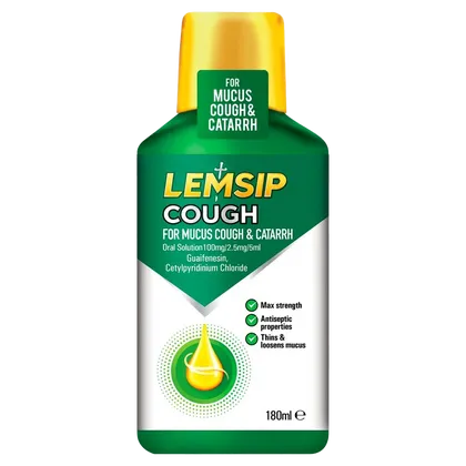 Lemsip Mucus Cough & Catarrh Oral Solution 180ml