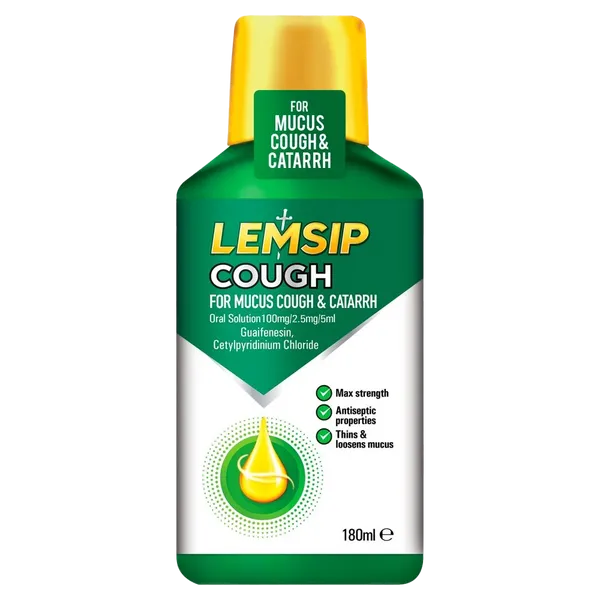 Lemsip Mucus Cough & Catarrh Oral Solution 180ml