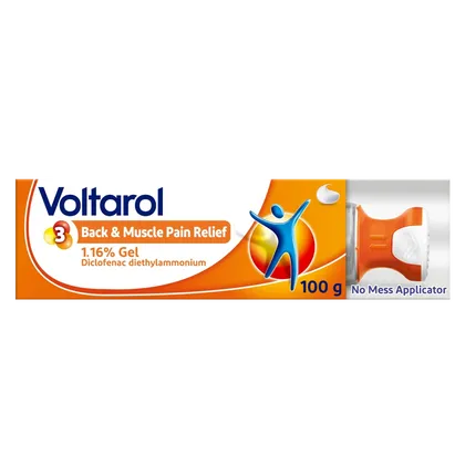 Voltarol Back & Muscle Pain Relief Gel with No Mess Applicator 100g