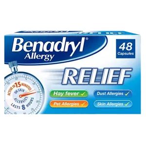 Benadryl Allergy Relief 8mg Capsules Pack of 48