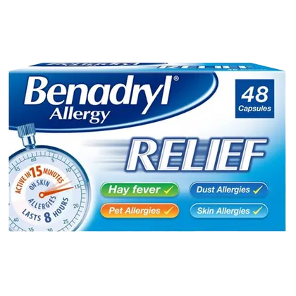 Benadryl Allergy Relief 8mg Capsules Pack of 48