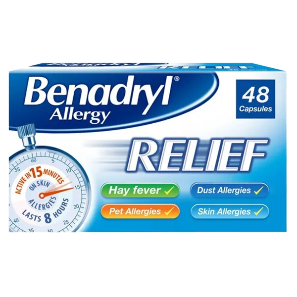 Benadryl Allergy Relief 8mg Capsules Pack of 48