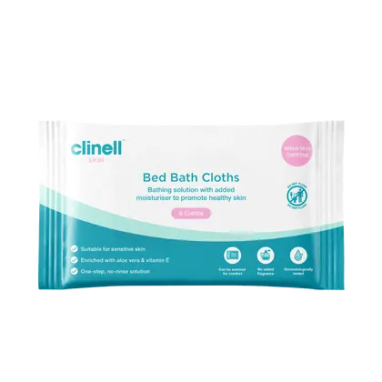 Clinell Skin Bed Bath Cloths Pack of 8