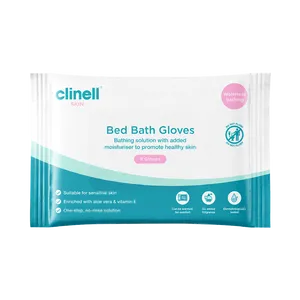 Clinell Skin Bed Bath Gloves Pack of 8