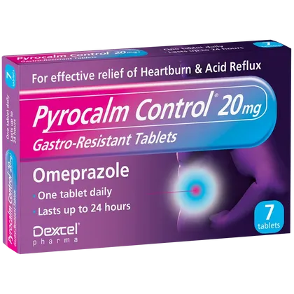 Pyrocalm Control Omeprazole 20mg Gastro-Resistant Tablets Pack of 7