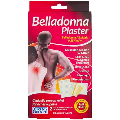 Belladonna Medicated Plaster 12.5cm x 9.5cm Pack of 2