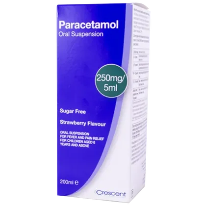 Paracetamol 250mg/5ml Sugar Free Oral Suspension 200ml