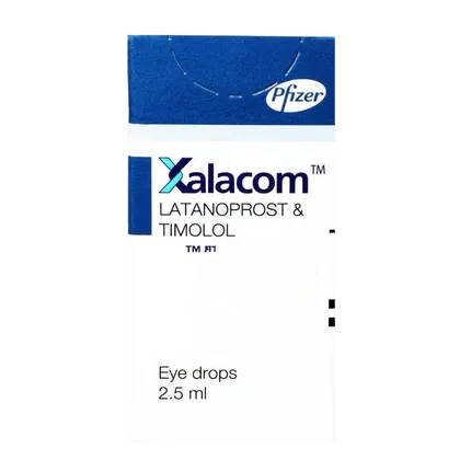 Xalacom Eye Drops 2.5ml Refrigerated Item (Latanoprost 50mcg & Timolol Eye Drops 5mg/ml)