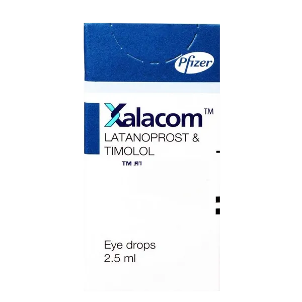 Xalacom Eye Drops 2.5ml Refrigerated Item (Latanoprost 50mcg & Timolol Eye Drops 5mg/ml)