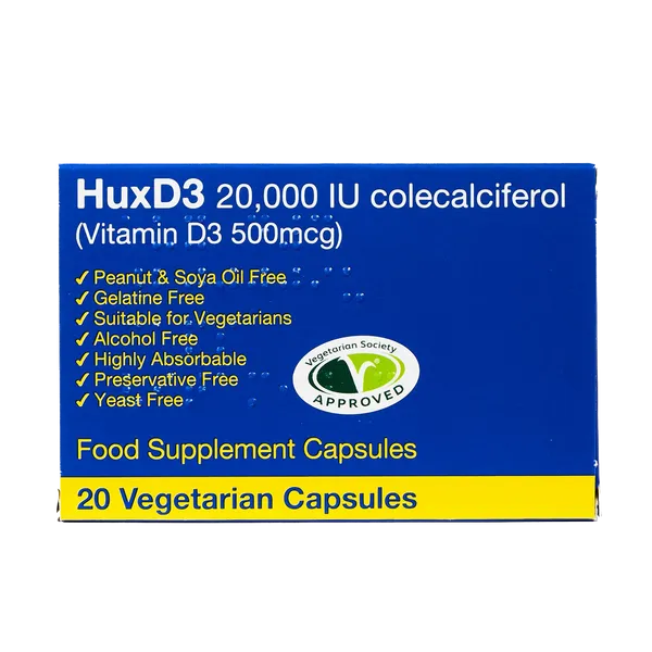 HuxD3 Capsules 20000IU Colecaliferol Pack of 20